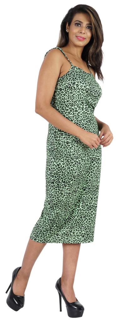 Inkmeso Womens Sexy Spaghetti Strap Dress Printed Bodycon Club Party Midi