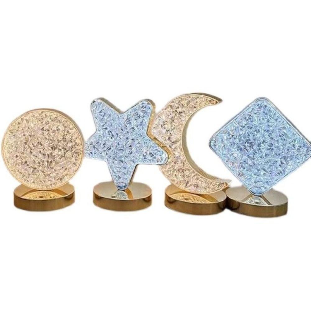 USB Rechargeable Crystal Night Light Dimmable Desk Light New Beside Lamp