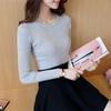 Pullover Damen Pullover Einfarbig Neu Frühling Damen Gestrickter Slim Pullover Langarm Herbst Winter Schmetterlingshals Pullover Weiblich