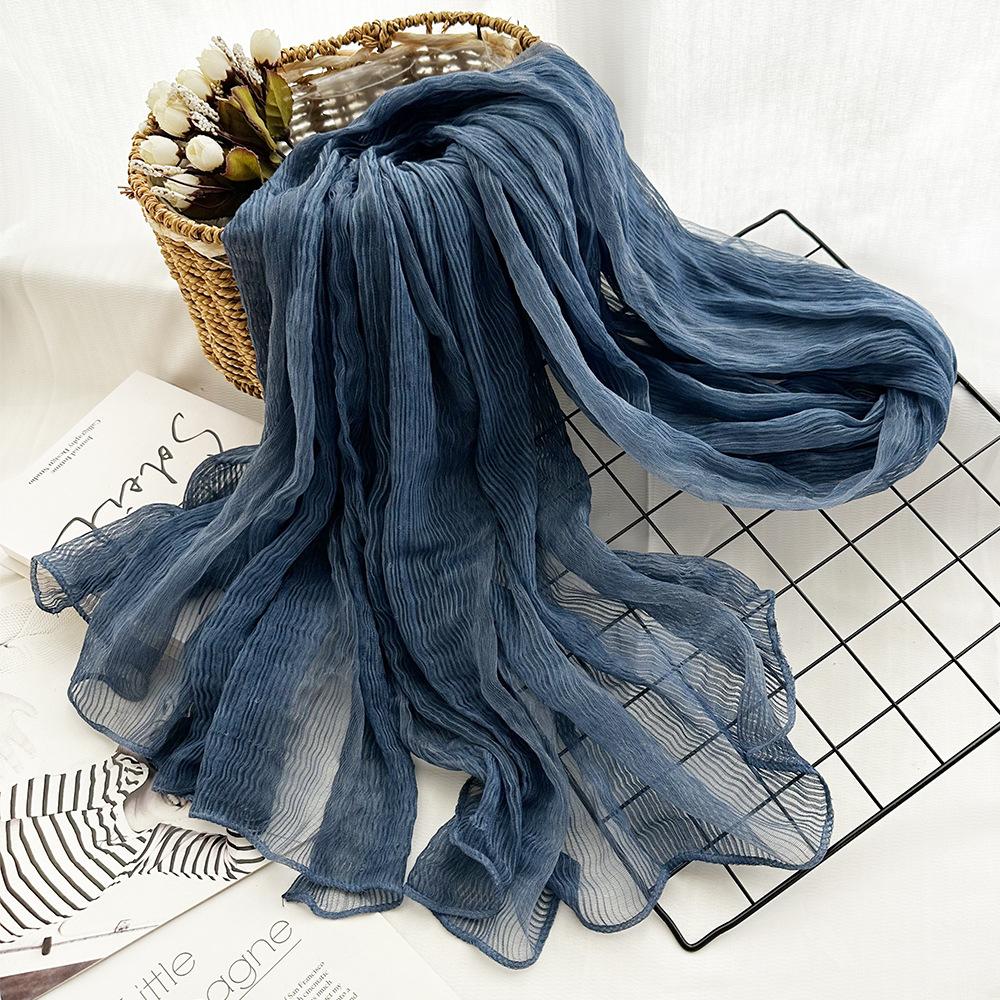 

Мужской хлопковый однотонный весенне-летний шарф Женская шаль Солнцезащитный шарф Арт Ретро Длинный шарф 200*80cm