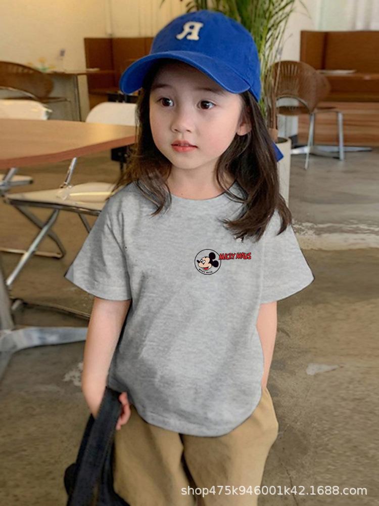 Kids Cotton Cartoon Short Sleeve T Shirt Summer Loose Thin Unisex Children Half Sleeve Top