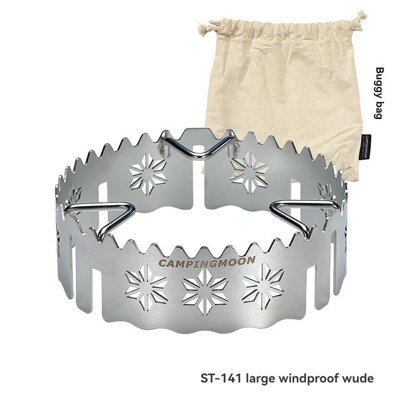 CAMPINGMOON Outdoor Camping Picnic Portable Stainless Steel Windproof Non-Slip Furnace Frame Windproof Circle