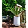 Bac à fleurs rond RIVIERA GRANIT TULIPE - Plastique - Diamètre 40 cm - Blanc