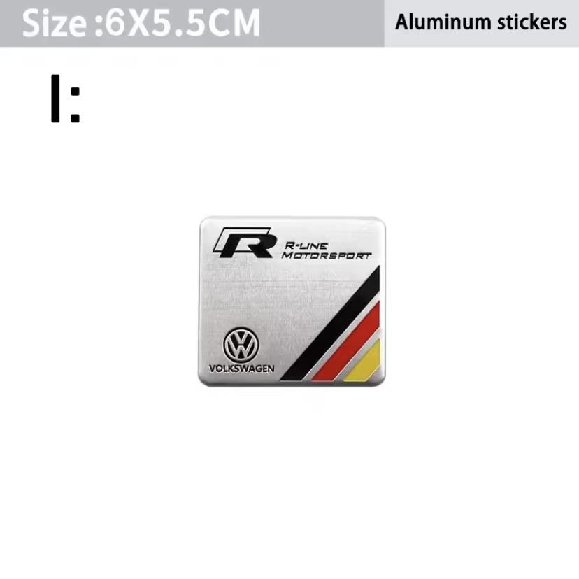 Volkswagen Series Aluminum Badge Car Body Stickers Decals For VW GTI Polo Golf Passat Tiguan Arteon Taigo Caddy Jetta CC Hub Cap