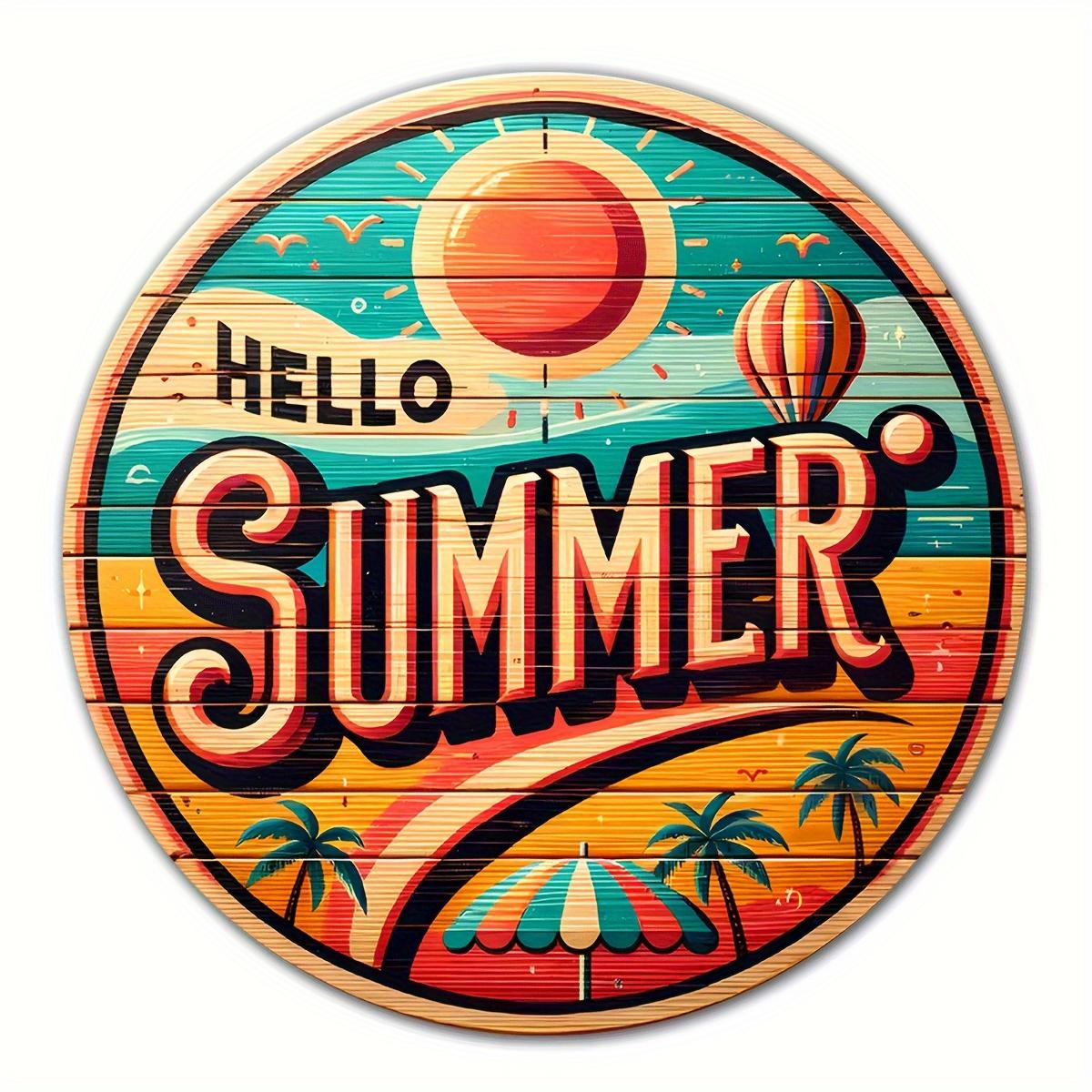 

1 шт. 2d плоский круглый деревянный знак - 20 см художественный летний венок декоративные тарелки входной декор подарочная маска тема для бара клуба дома декор стены комнаты 20cm*20cm