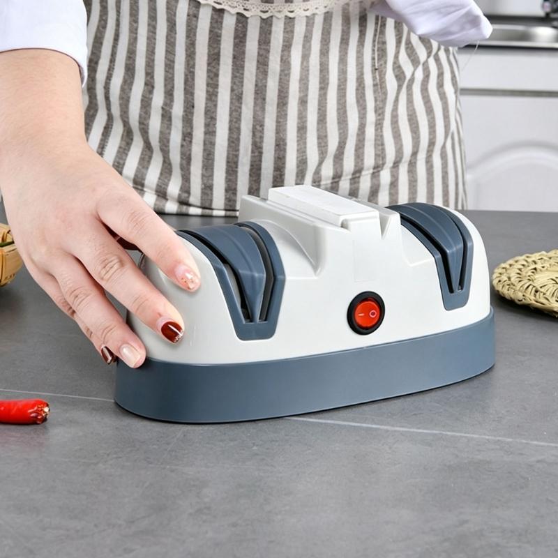 Household Electric Blade Sharpener for Cooking Area Care with Scissor Support and Cutting Aid for Food Work and Use