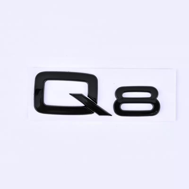 3D ABS Chrome Black Letters Numbers Car Rear Trunk Boot Emblem Sticker Badge For Audi Q2 Q3 Q5 Q6 Q7 Q8 Car Styling Accessories