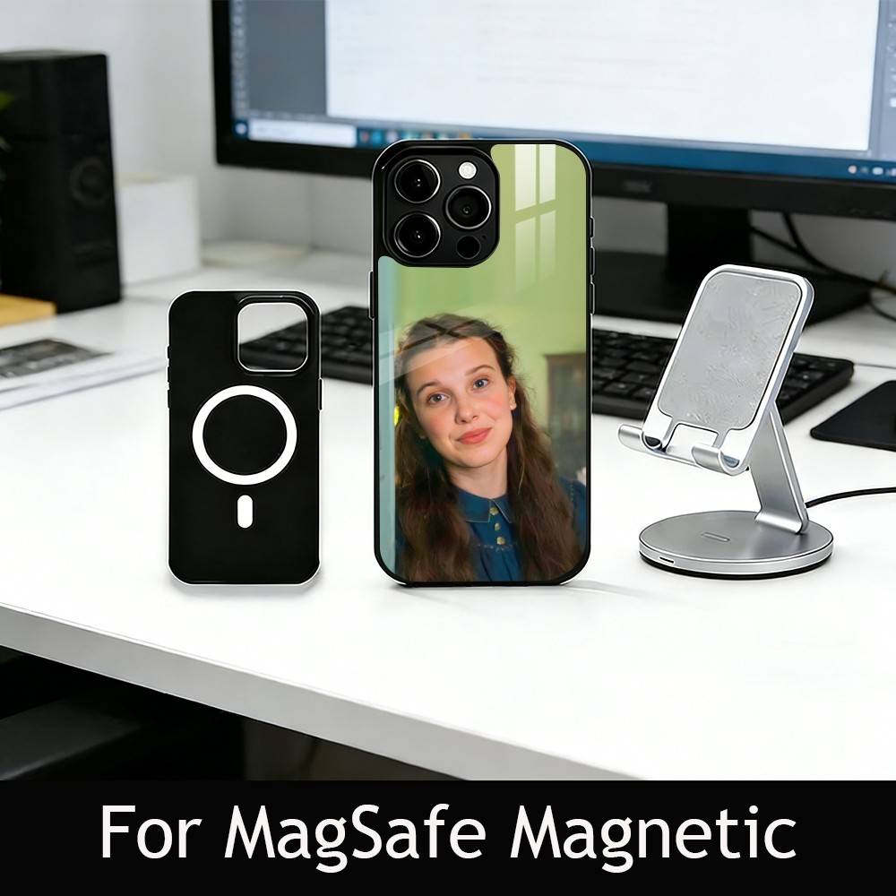 M-Millie B-Brown Actor Phone Case For iPhone17,16,15,14,13,12,11 Plus,Pro Magnetic For Magsafe Wireless Charging