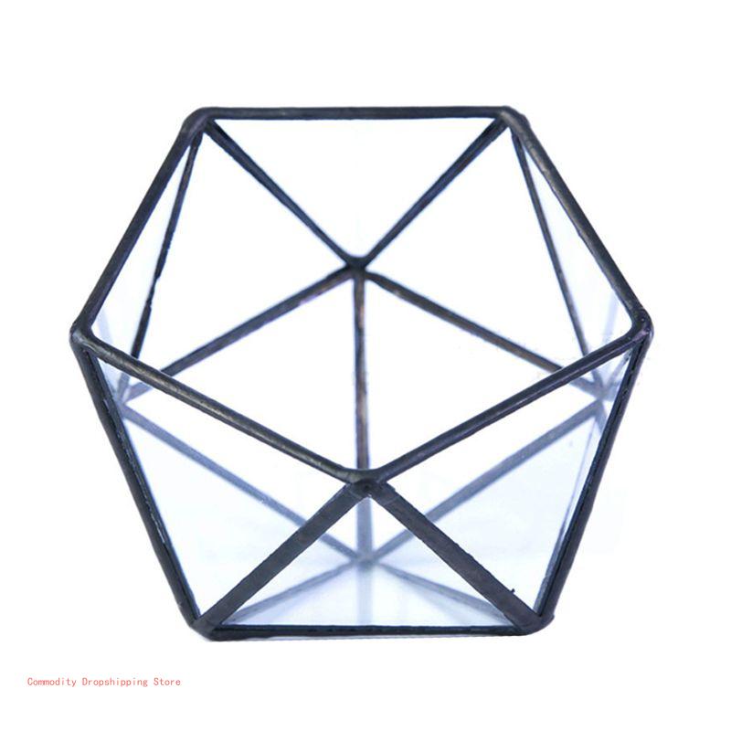 Золотой Геометрический Террариум Горшок Пятиугольный Контейнер Современный Декор