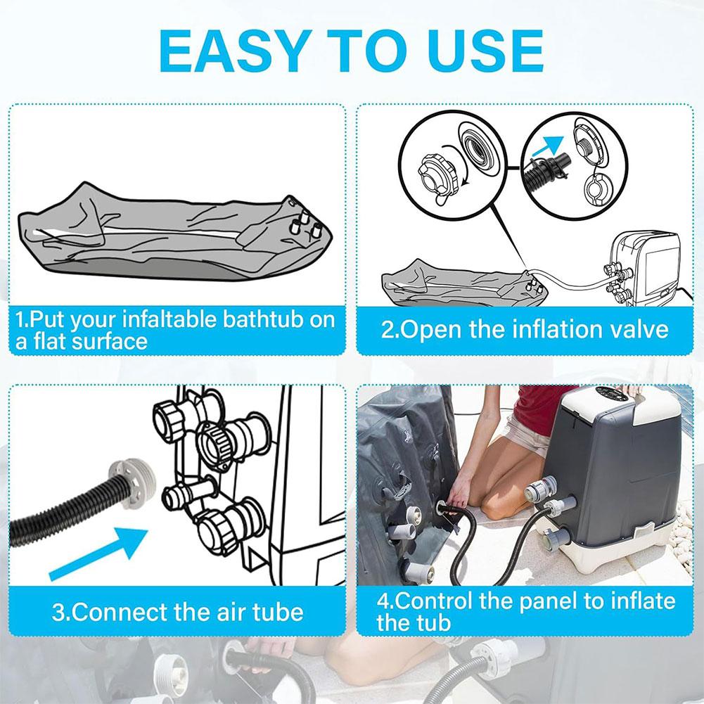 P6931 Hot Tub Air Inflation Hose Replacement Massage Bath Tub Air Inflation Pipe Hot Tub Air Inflate Hose for Coleman Intex Spa