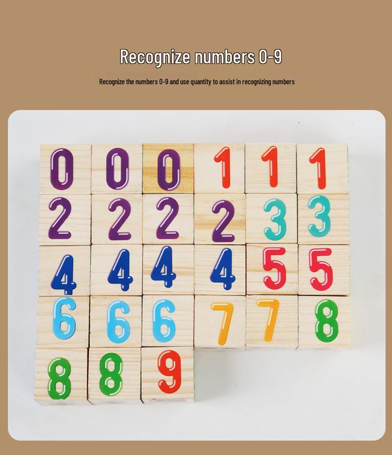 Wooden English Letter Matching & Counting Blocks for Early Childhood Education