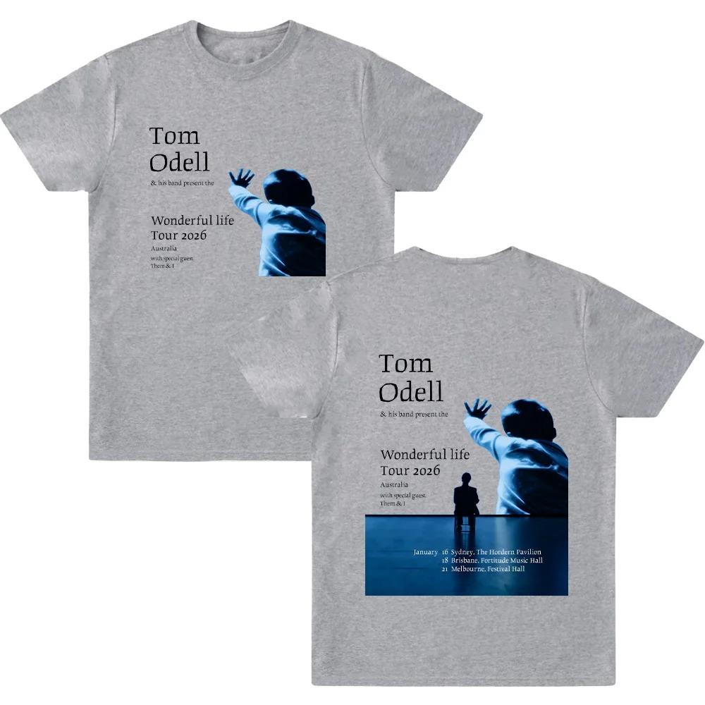 Tom Odell Wonderful Life Tour 2026 Koszulka Damska Letnia Stylowa Hip Hop 100% Bawełna Luźny Dekolt Okrągły Krótki Rękaw