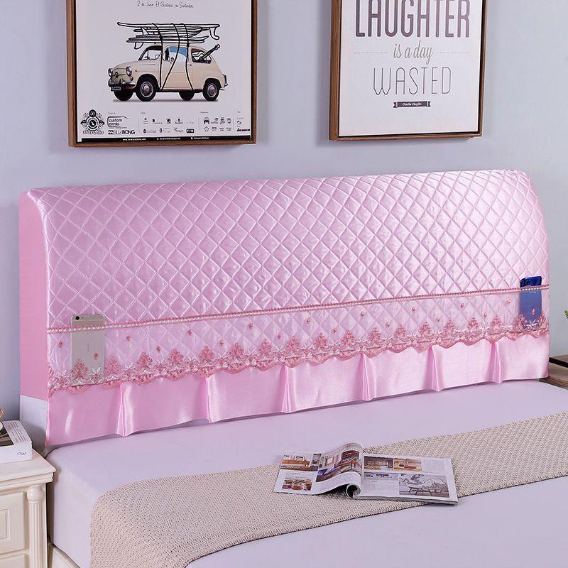 Stretchy Quilted Bed Head Cover With Lace Storage Wrinkle-resistant And All-inclusive