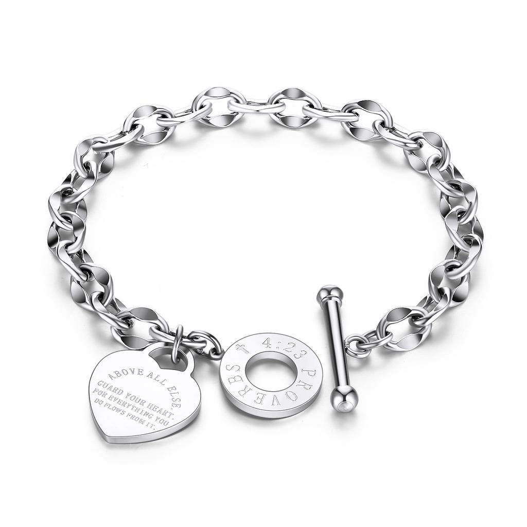 Popular Love Stainless Steel Niche Design Versatile Ot Buckle Titanium Steel Bracelet Women