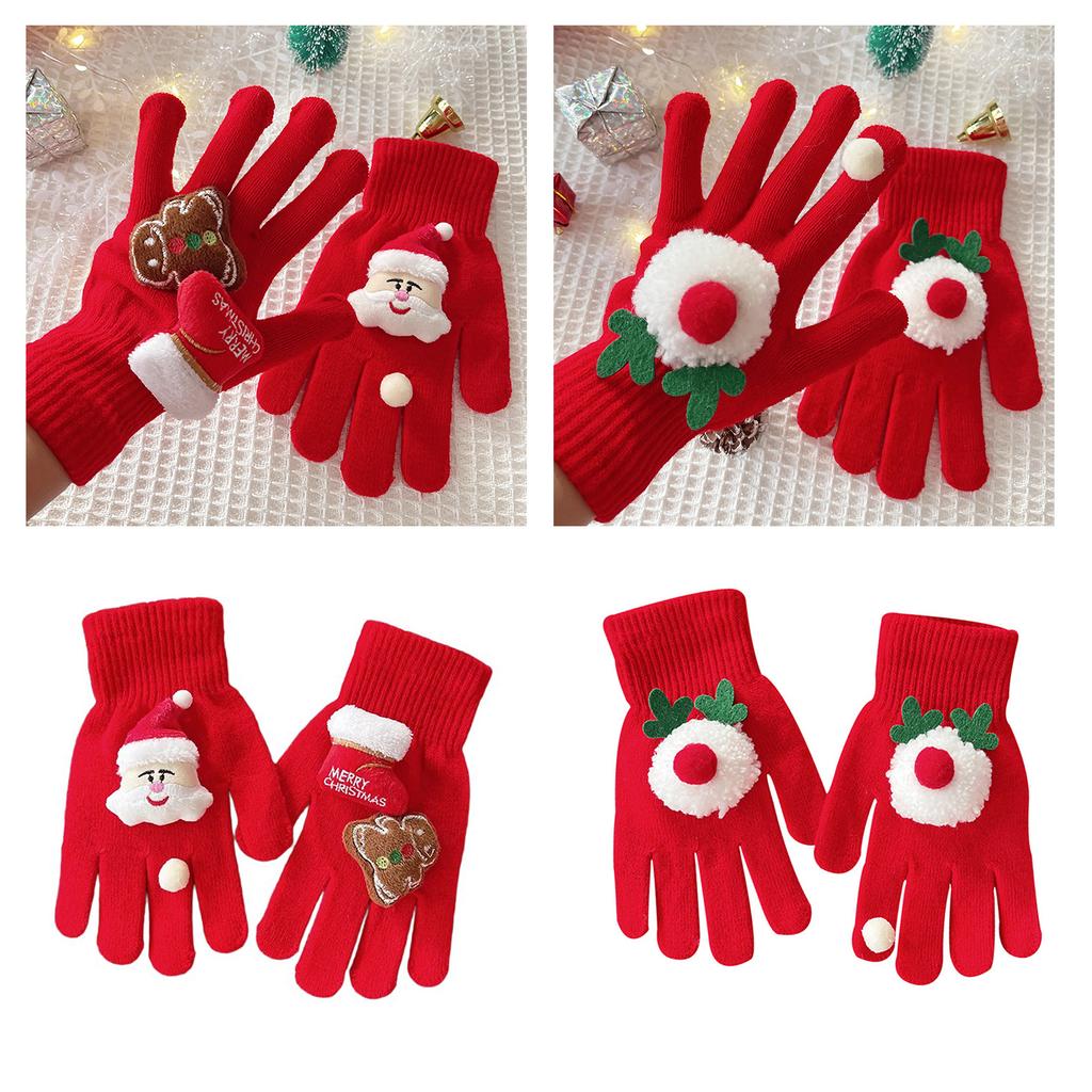 Christmas Gingerbread Man Gloves for All Ages Soft Knitted Gloves Lovely Festival Theme Hand Gloves for Christmas Wear