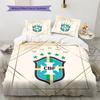 Brazil National Football Team2 Pattern Bedding Quilt Set  Home Decoration  Gift (1 * duvet cover + 2 * pillowcase  without core)