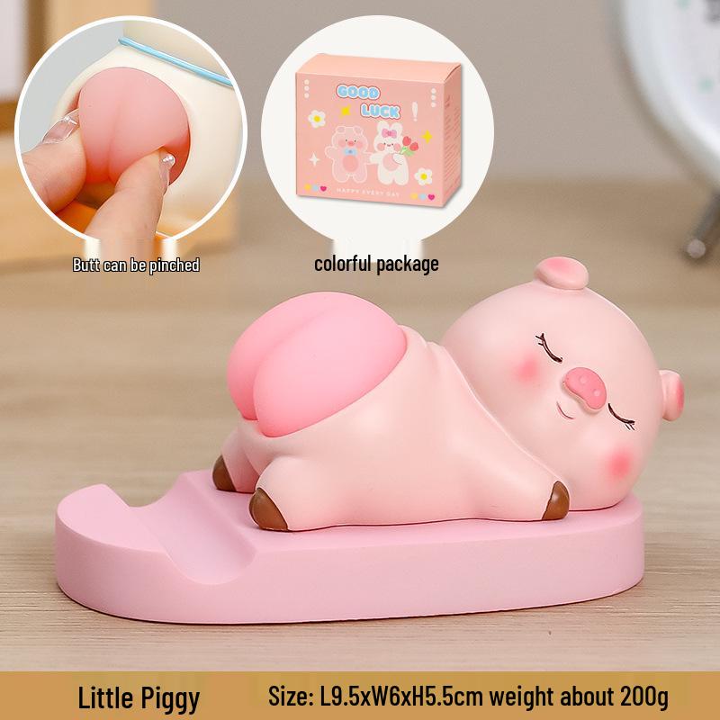 Resin Cartoon Phone Holder - Creative Small Ornament Figure