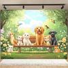 2D Cute Animals Park Bench Backdrop for Kids Birthday & Baby Shower