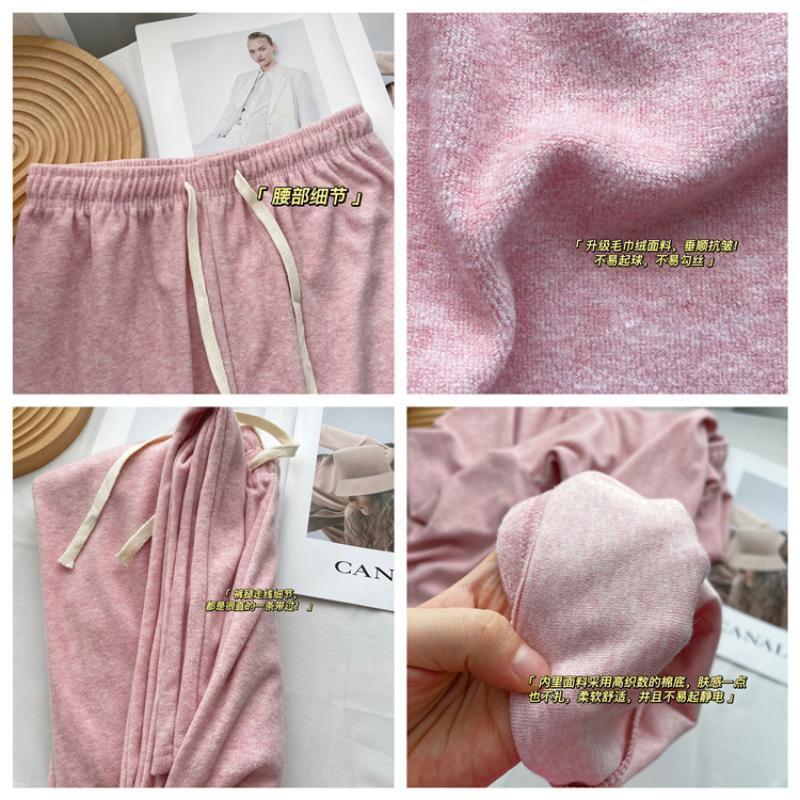 Pantaloni Casual Eleganti in Maglia di Cashmere Morbidi a Gamba Dritta Pantaloni a Gamba Larga di Lana Streetwear Moda High Street Pantaloni Femminili