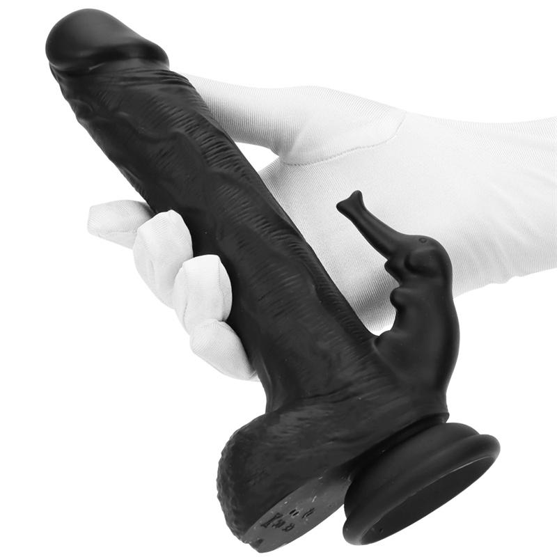 Svart elektrisk dildo automatisk penis kvinnelig masturbator myk silikon oppvarmet uttrekkbar vibratorenhet
