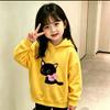 Latest model Cartoon Black Cat Pink Ribbon Hello My Kitten Loose Hoodie for Children's Daily Sports Large Size Hooded Sweatshirt
