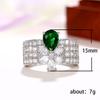 Sound Luxury Light Luxury Water Drop Zircon Ring, Full Of Pear-Shaped Flower Women'S Ring Accessories