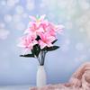 Heads Hot High Quality Home Accessories Lilies Bouquet Artificial Flowers Fake Lilies Wedding Decor