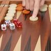 Inlaid Backgammon Western Land War Chess Set Classic Strategy Board Game With Acrylic Wooden Playing Pieces Dice Cups 11-17 Inch