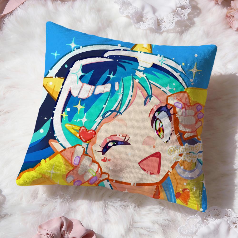 Cuscino Carino Anime U-Urusei Yatsura Copricuscino Comfort Premium Reversibile Copricuscino - Design Due in Uno per Qualsiasi Stanza e Interno Auto