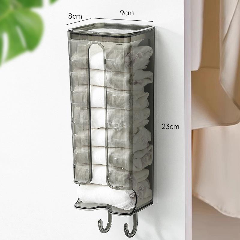 Household Close-Fitting Clothing Storage Accessories Non-Punching Wall Hanging Socks Storage Organizer Box