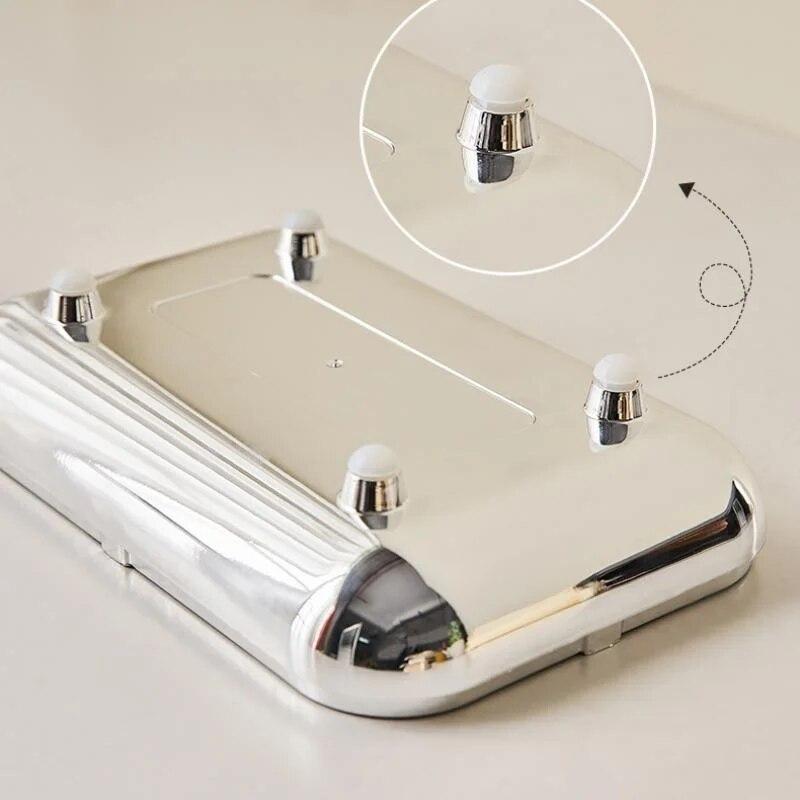 Golden Tissue Boxes Storage Napkin Holder Paper Case Organizer Ornament Craft Desktop Tissue Holder Kitchen Tissue Box
