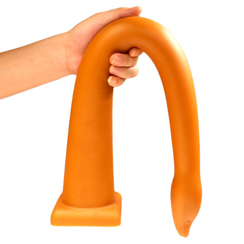 Dop Anal din Silicon Long Love cu Ventuză - Bici cu Mărgele Neregulate pentru Uz Erotic Adult