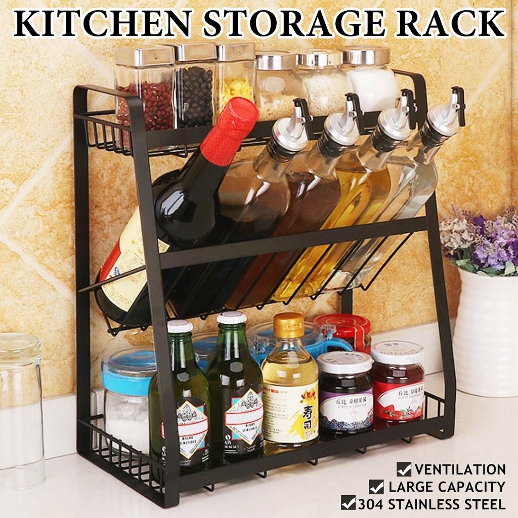 3 Tier Kitchen Spice Rack Bathroom Storage Organizer Bottle Stand Shelf Holder