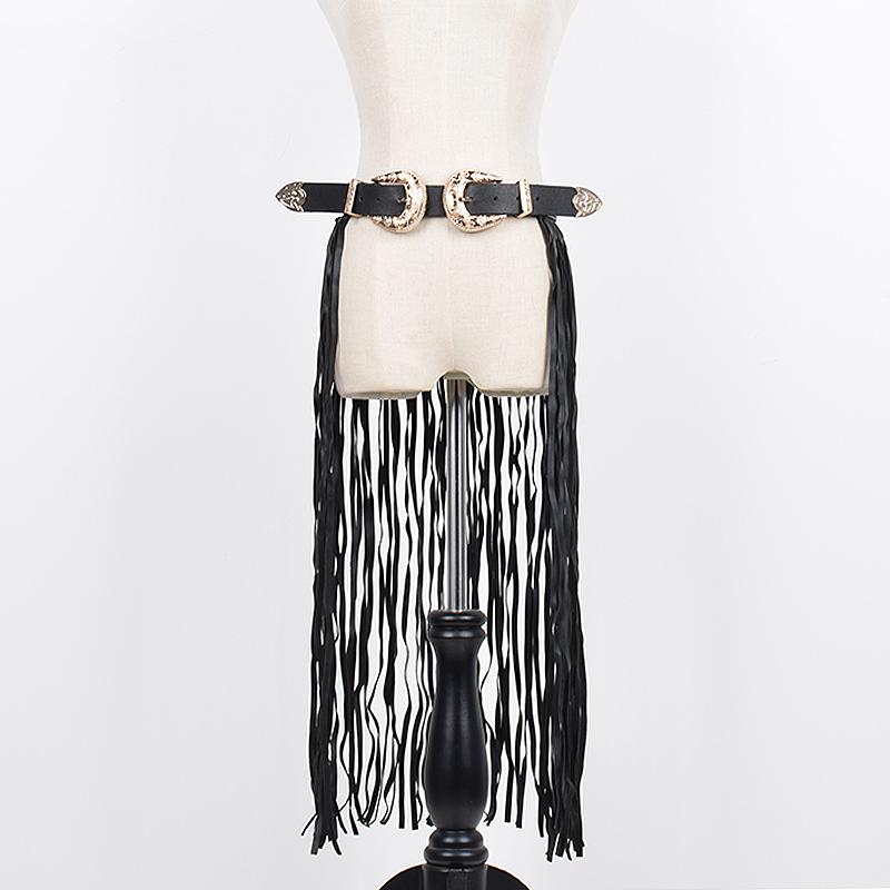 

Женский модный пояс XITAO с кисточками CLL1638 One Size чёрный