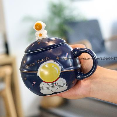 Planet Mug Souvenir Ceramic Cup Birthday Gift Large Capacity Lidded Spoon Water Cup Gift