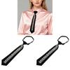 No Brand Womens Geometric Polyester Tie With Rhinestone Accents For Office And Casual Wear