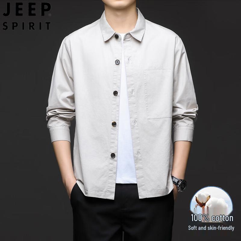 JEEP SPIRIT Men's Casual Lapel Cotton Jacket