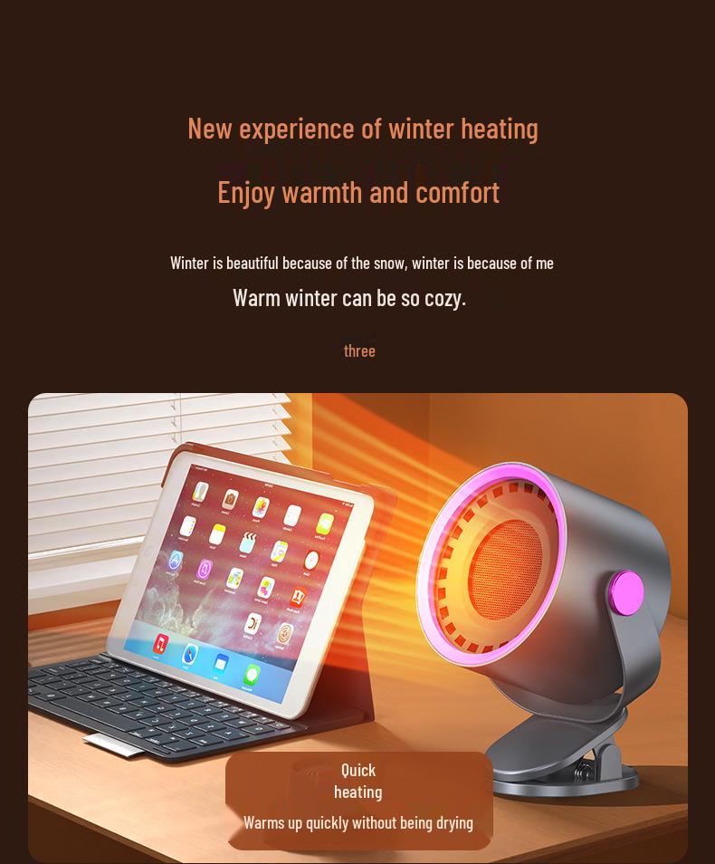 Adjustable Desktop Heater for Home, Office & Dorm - Fast Heating, Electric, Rotates Up/Down & Left/Right