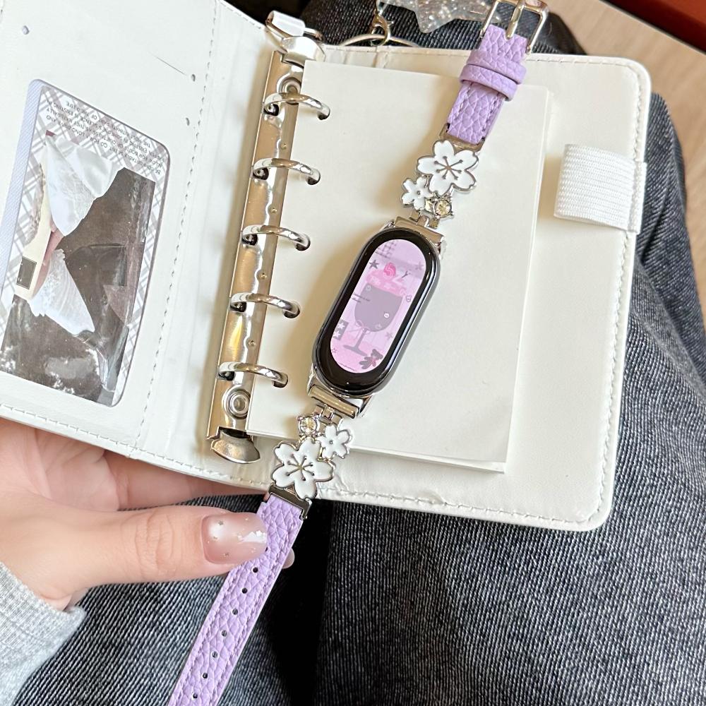 Δερμάτινο Λουράκι με Διαμάντια για Xiaomi Mi Band 10 9 8 Βραχιόλι για Xiaomi Mi Band 8 9 Pro/Redmi Watch 4 5 6 NFC Αθλητικό Λουράκι