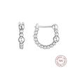 Genuine 925 Sterling Silver String of Beads Hoop Earrings for Women Earings Fashion Jewelry Wedding Party Gift