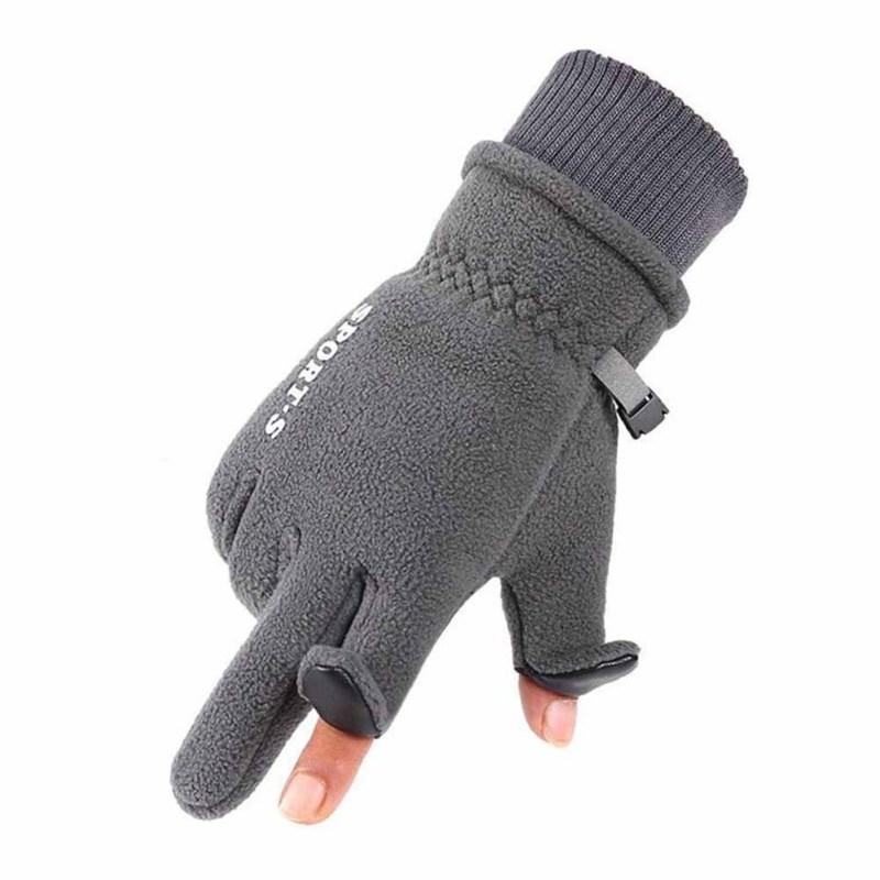 Men Winter Fleece Lined Gloves Waterproof Non-slip Warm Touch Screen Gloves For Outdoor Sports