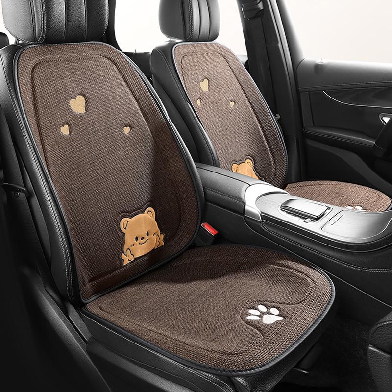 Universal Bieye Bear Cartoon Car Seat Cushion, Cotton & Linen, for All Seasons - Fits Buick Verano, Blue 6 Regal