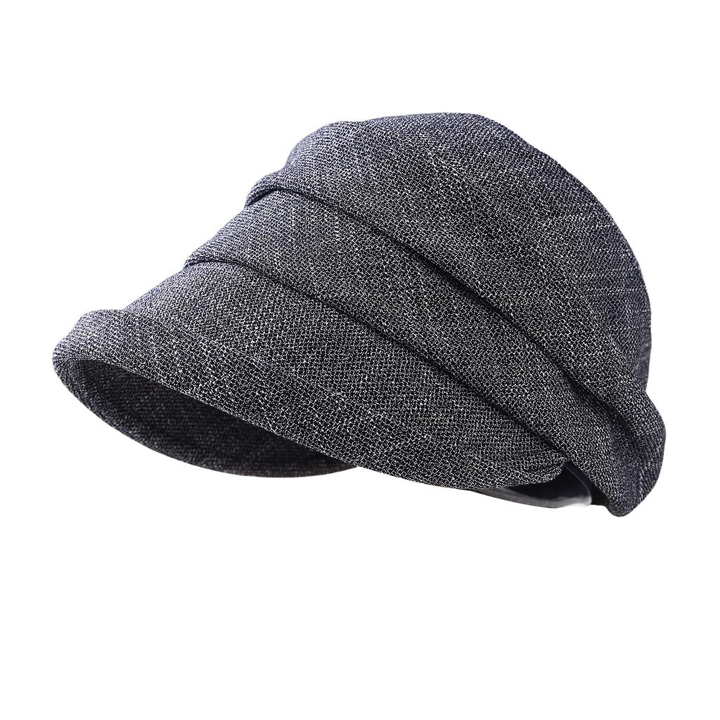 Folded peaked cap women's summer sunscreen visor face small versatile linen cap breathable forward cap