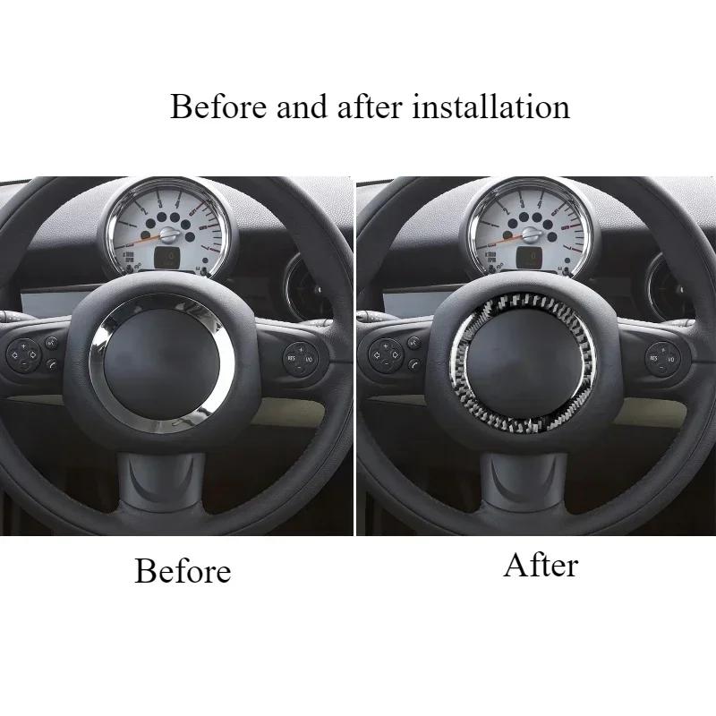 For Mini Cooper R55 R56 R60 R61 Car Steering Wheel Panel Sticker Frame Trim Circle Cover Car Interior Decor Strip ulqch44