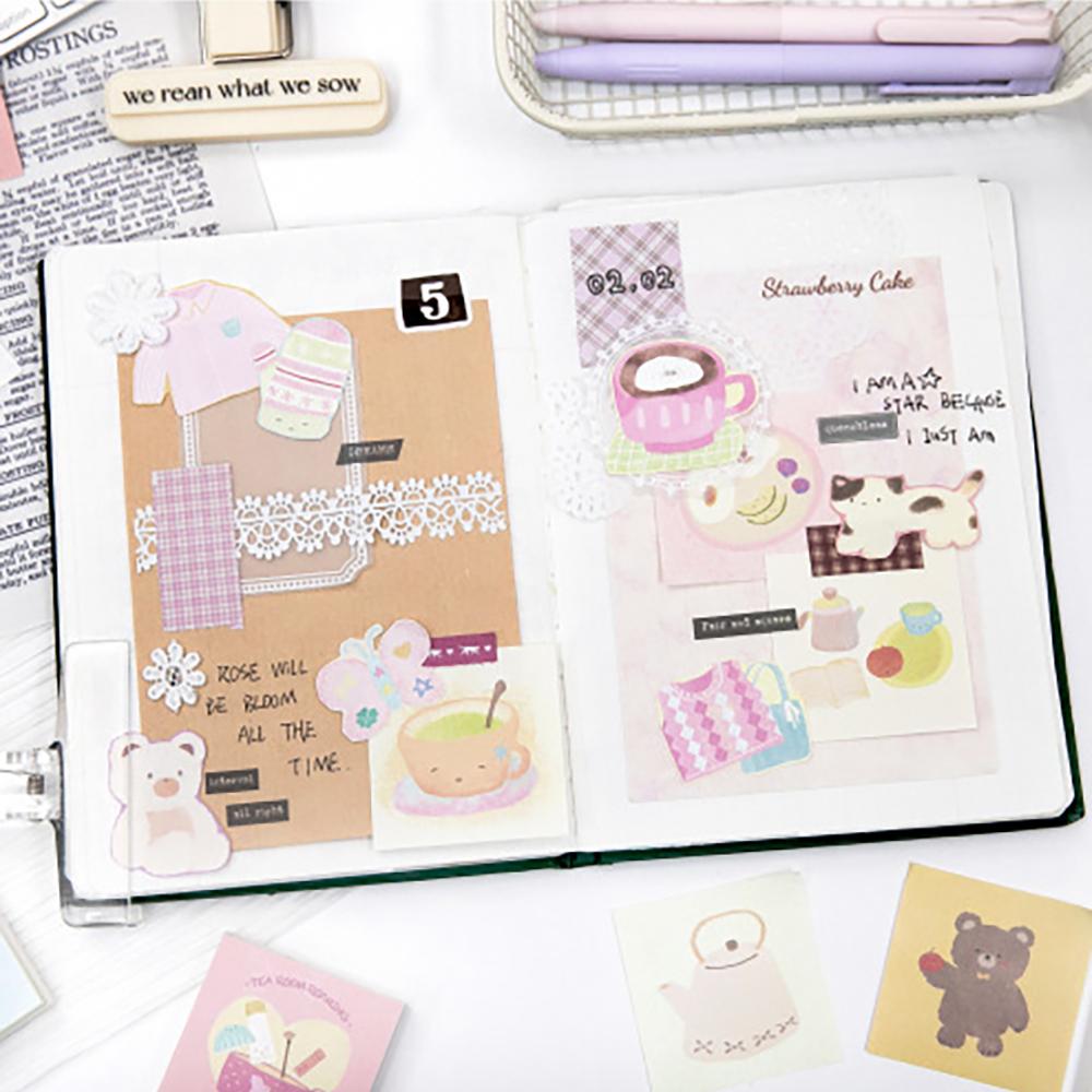 50 Sheets Material Book Tea Room Roaming Cute Creative Patterns Handmade Account Diary Primer Memo