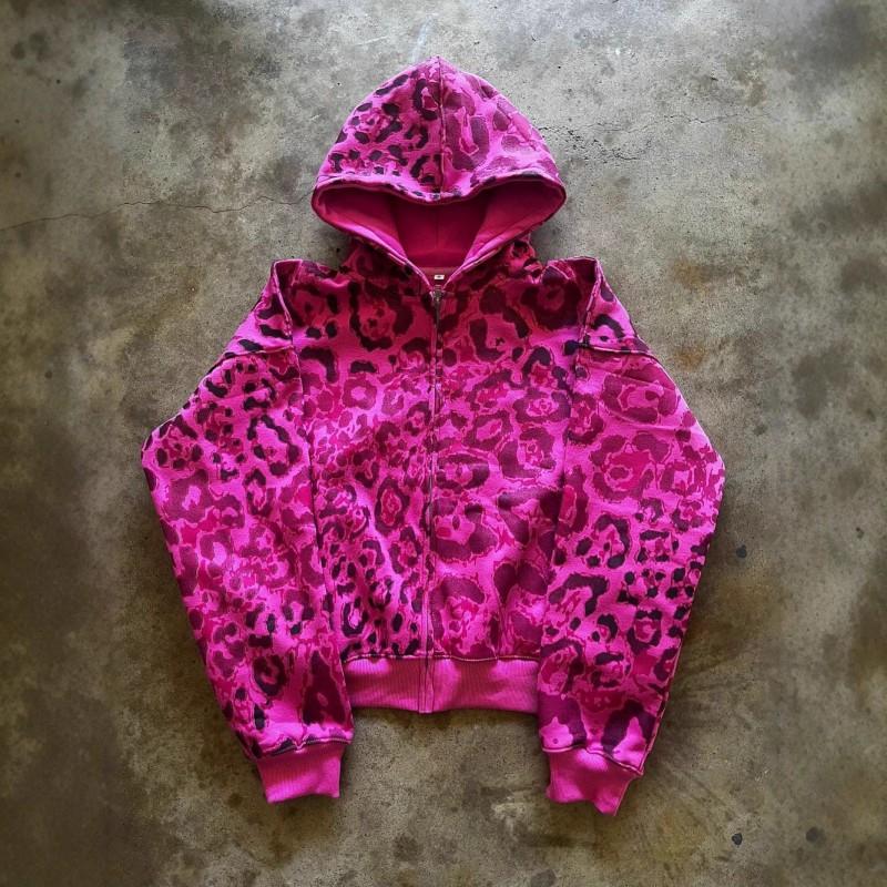 Baskılı Kapüşonlu Uzun Kollu Sweatshirt Ceket Unisex Günlük Giyim