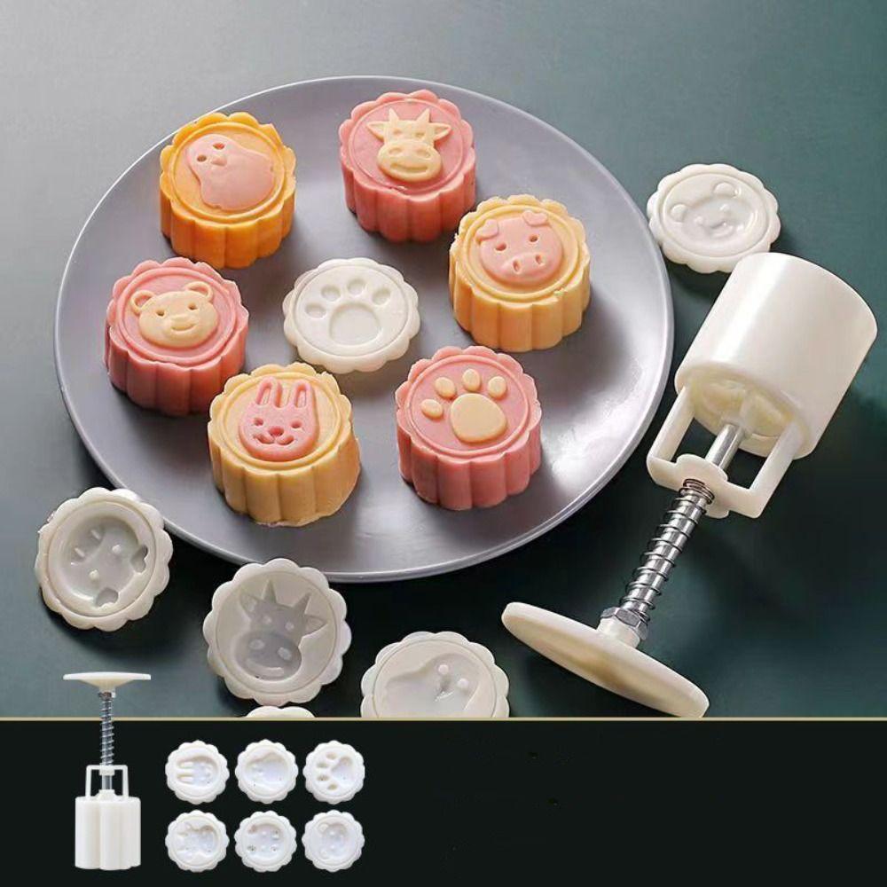 Flower-shaped Cookie Stamp Mould Hand-pressed Pastry Making Tools Mooncake Mold  Baking Tools