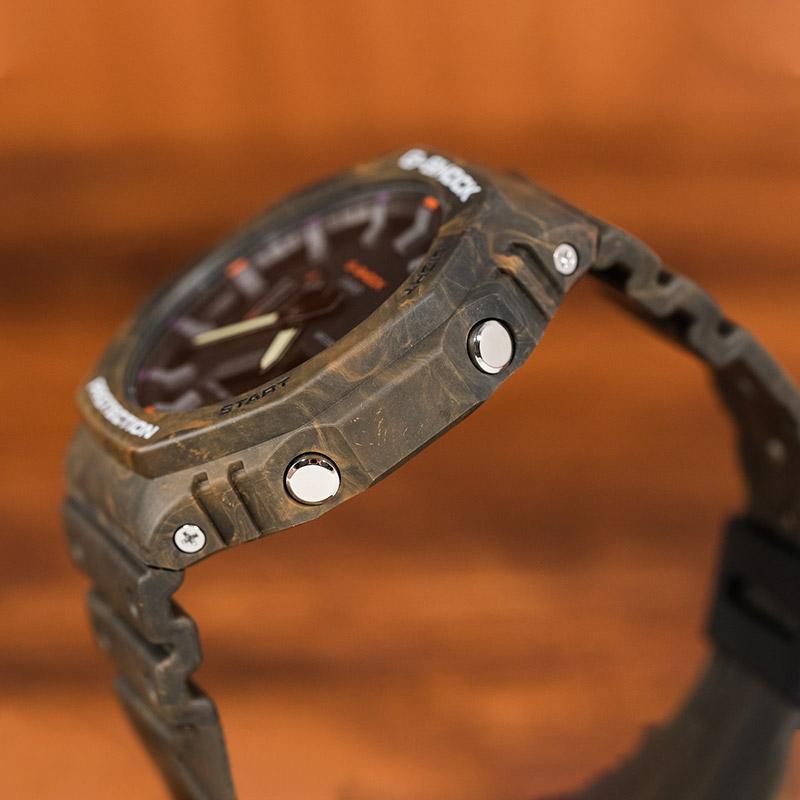 Casio Erkek Sıvı Kristal/Analog Çift Ekran Serisi Kahve Saati GA-2100FR-5APR GA-2100FR-5APR