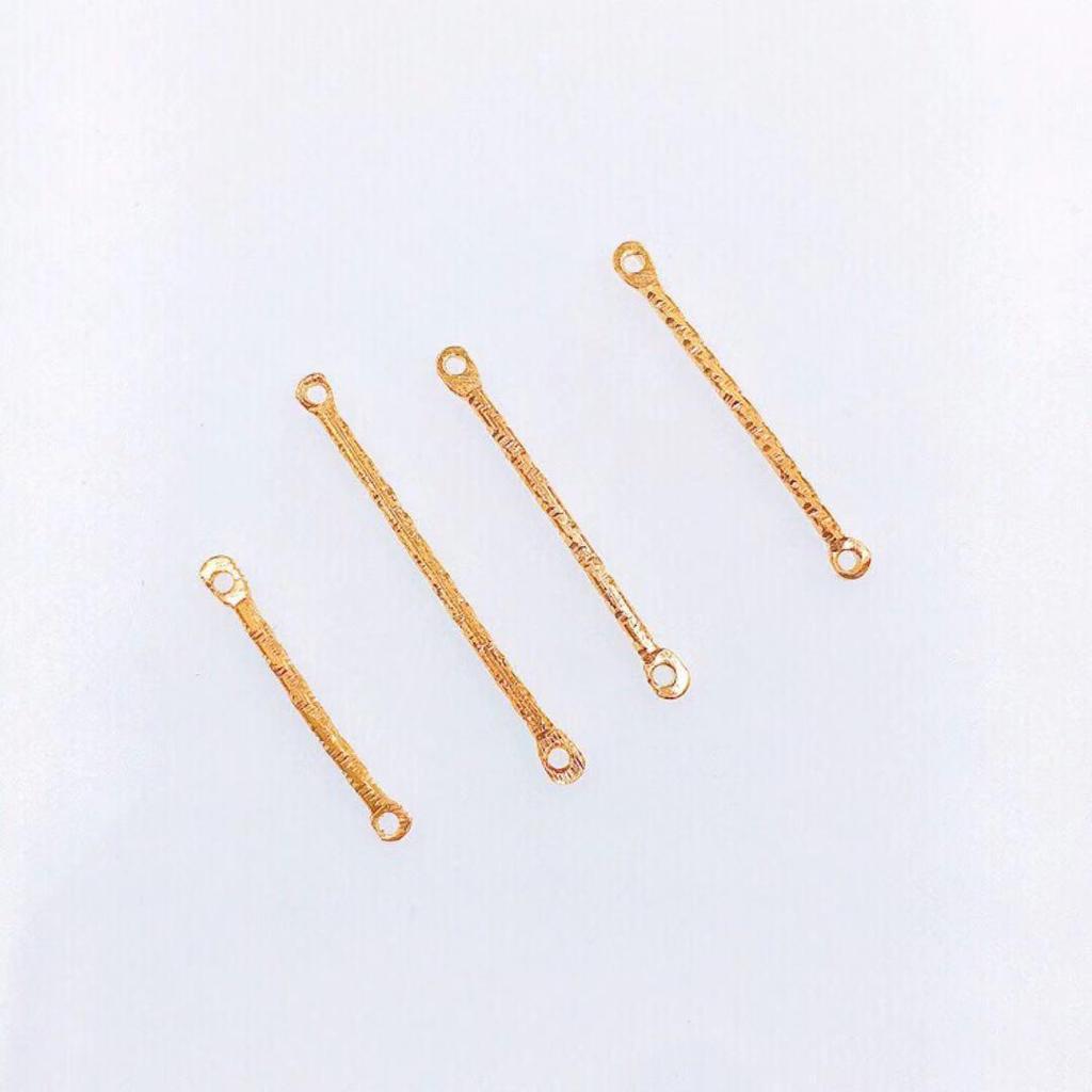 DIY Minimalist Double Hole Embossed Round Bar Earring Connectors