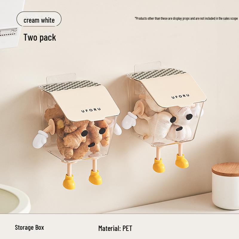 Coș suspendat impermeabil Uforu cu capac pentru depozitarea cepei, ghimbirului și usturoiului, fără găurire